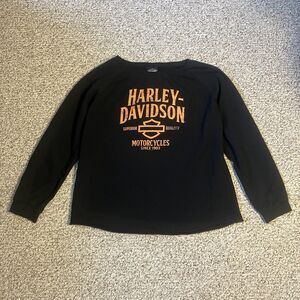 Harley Davidson Womens Sweatshirt Plus Size 2XL Black Logo Biker Motorcycle